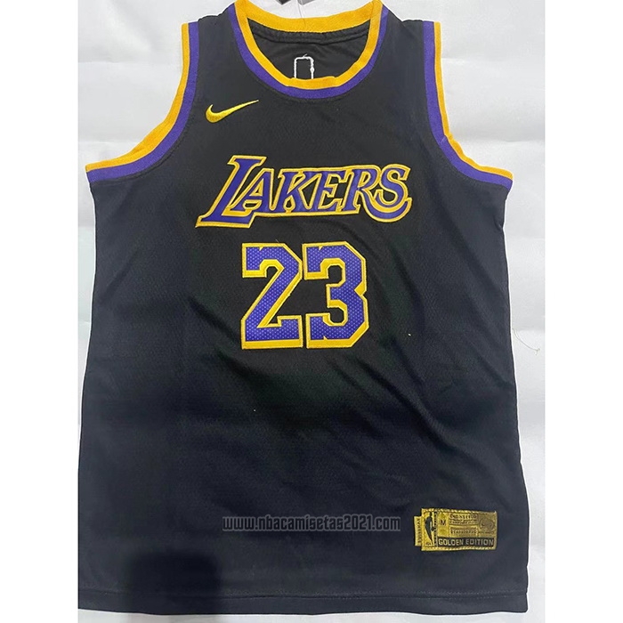 Camiseta Nino Los Angeles Lakers LeBron James #23 Earned 2021-22 Negro